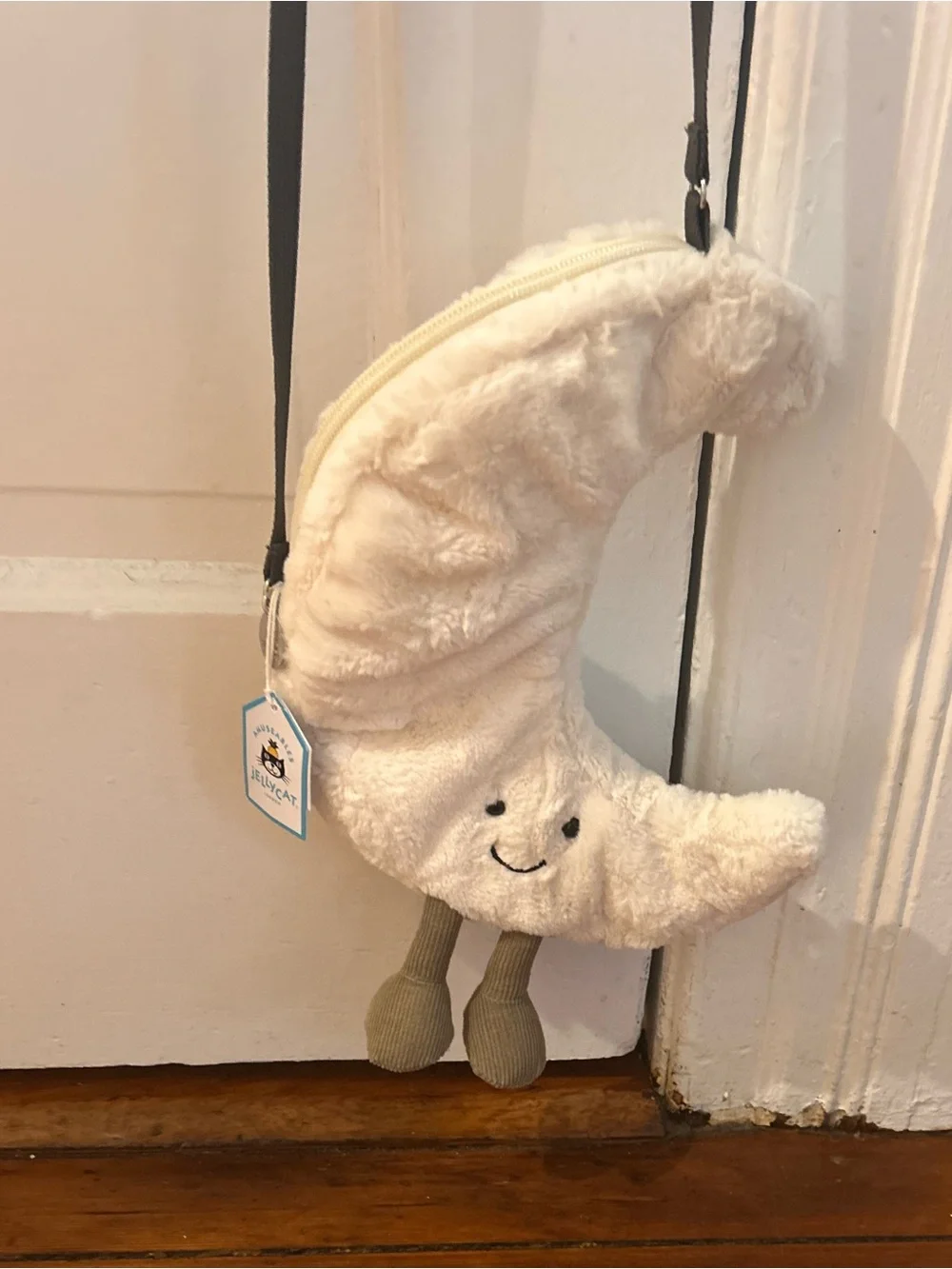 JellyCat Plush Moon Crossbody Bag for Kids - Cream